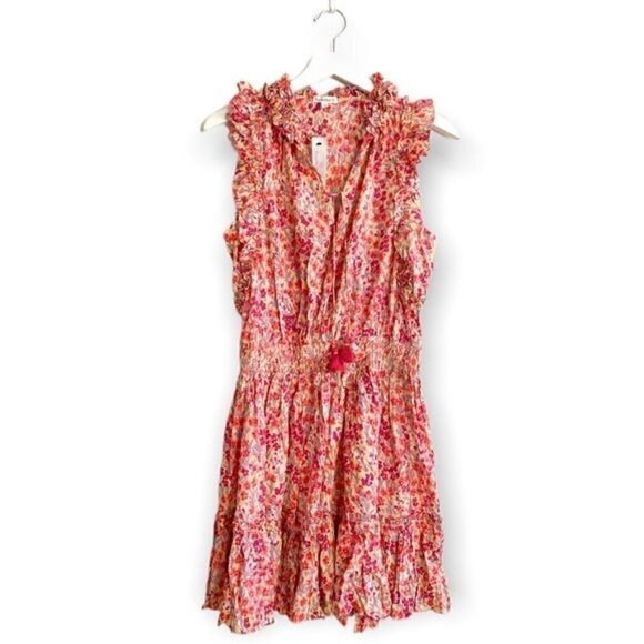 NWT Poupette St Barth Dress, Triny Floral Ruffle-Trim Tassel Mini dress - Picture 2 of 12